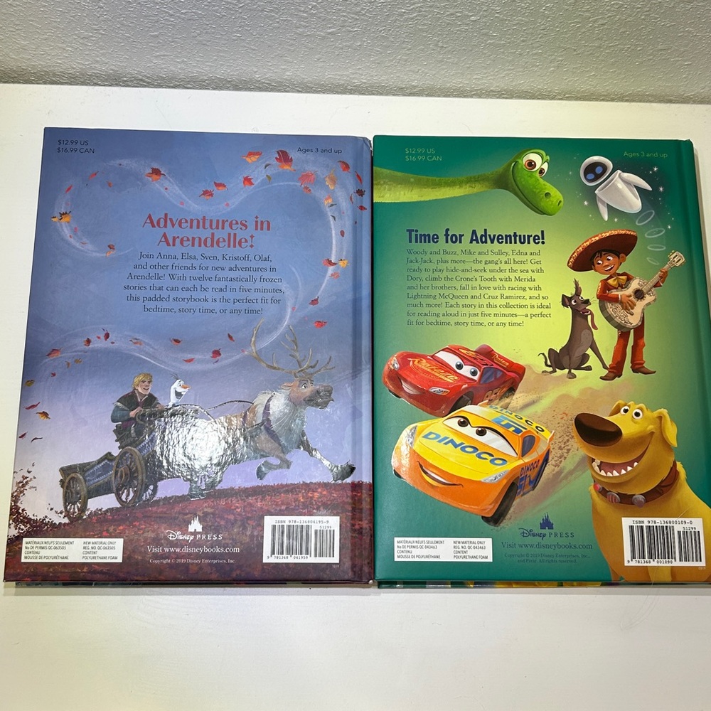 (2) Disney Hardcover 5 Minute Storybook Stories Disney Pixar & Frozen - Picture 4 of 15